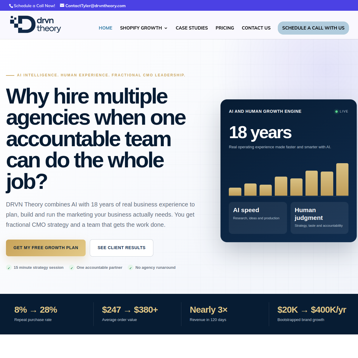 Screenshot of the Drvn Theory website