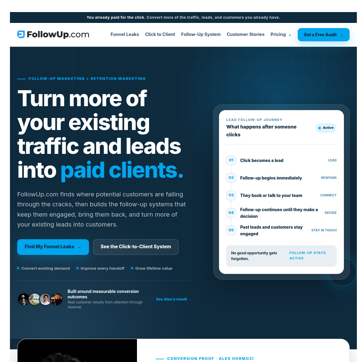 Screenshot of the FollowUp.com website